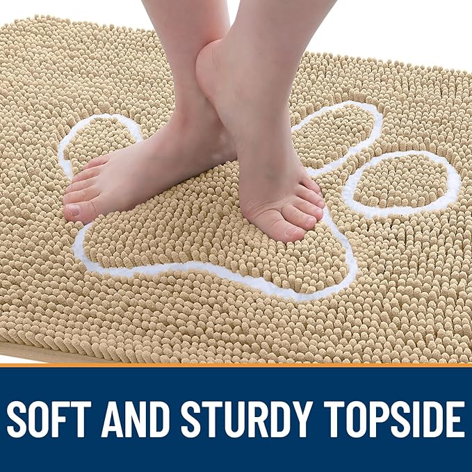 OLANLY Door Mat for Muddy Dog Paws 59x35, Ultra Absorbent Chenille Mud Doormat - Image 4