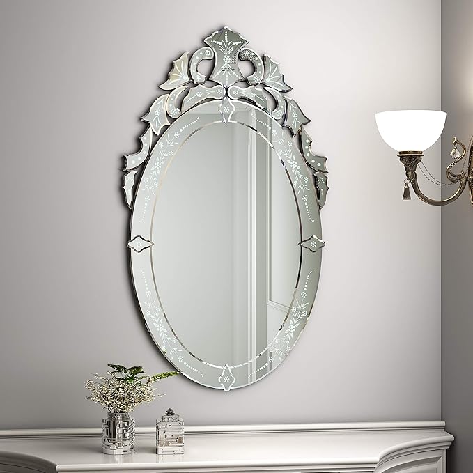 KOHROS Oval Bathroom Mirror 42" x 24" Venetian Mirror - Image 6