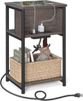 VASAGLE Side Table with Charging Station, 3-Tier End Table with USB Ports and by VASAGLEbySONGMICSHOME