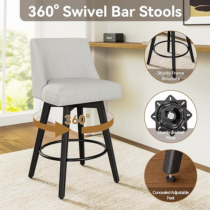 26.8 Inch Counter Height Bar Stools - Image 4