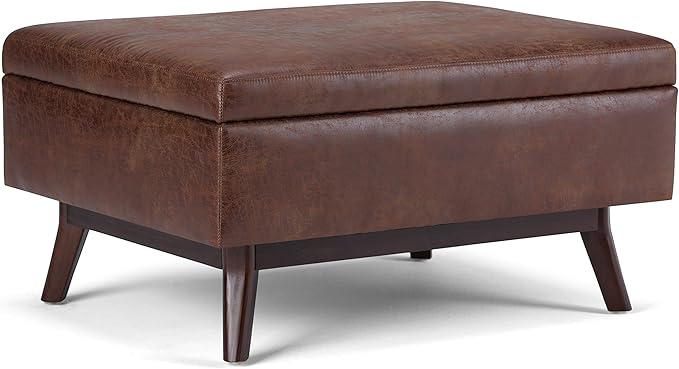 SIMPLIHOME Owen 34 inch Wide Mid Century Modern Rectangle Coffee Table Storage by SimpliHome