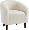 Yaheetech Accent Barrel Chair, Boucle Fabric Club Chair, Furry Sherpa Elegant by Yaheetech