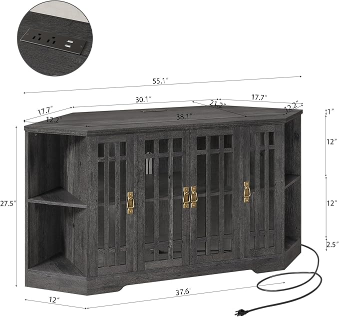 IRONCK Corner TV Stand for TVs up to 60 Inch - Image 8
