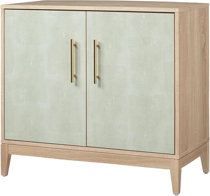 Sango Shagreen 2-Door Cabinet, Natural Finish Storage Cabinet - Image 4