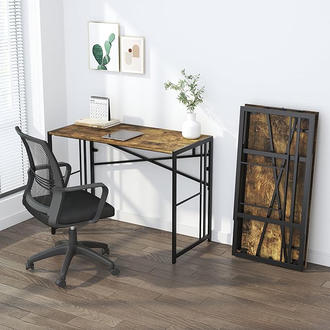 40 inch Folding Computer Desk, Writing Gaming Computer Camping Desk, No - Image 8