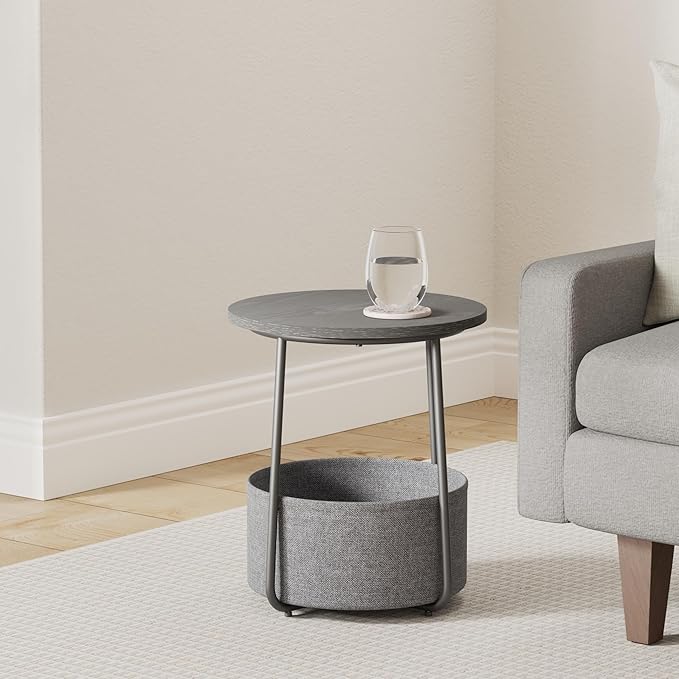 VASAGLE Small Round Side End Table, Modern Nightstand - Image 2