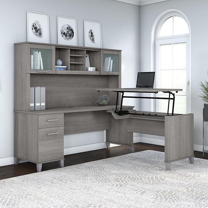 Bush Furniture Somerset 72W 3 Position Sit to Stand L Shaped Desk - Image 2