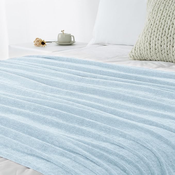 Chenille Throw Blanket for Couch 60"X 80" Twin, Soft Cozy Throws - Image 9