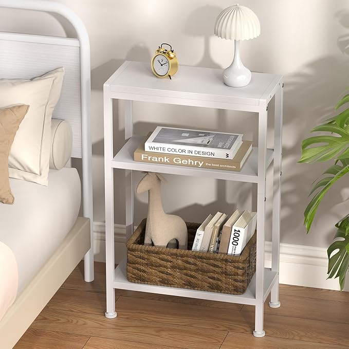 Narrow Side Table for Small Space Set of 2, 3-Tier Small End Table - Image 7
