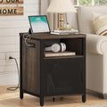 FATORRI End Table with Storage, Rustic Side Table by FATORRI