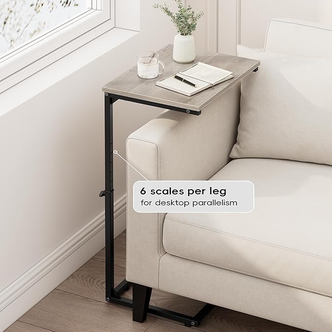 Vagusicc C Shaped End Table for Couch, 33.2'' Extra Tall C Table Adjustable - Image 4