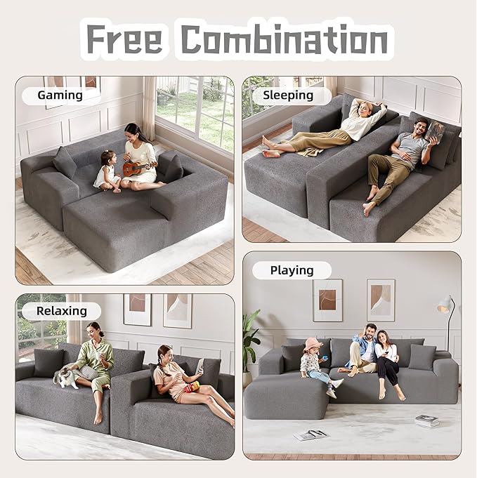 Cloud Sectional Couch, 104”L-Shape Oversized Sofa - Image 3
