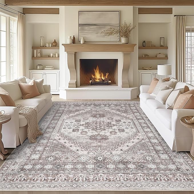zesthome 8x10 Area Rugs for Living Room, Non-Slip Backing Washable Rugs by Zesthome