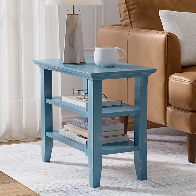 SIMPLIHOME Acadian 14-inch Wide Solid Wood Narrow End Table in Distressed - Image 2