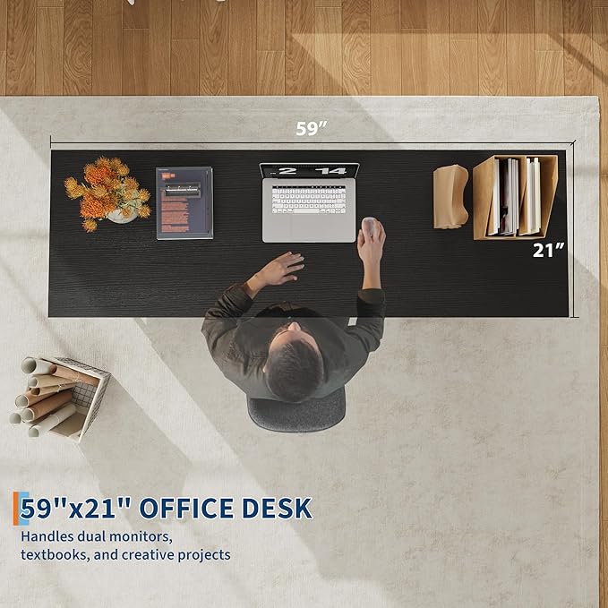 Garvee 59" Farmhouse Executive Desk, Home Office Desk - Image 5