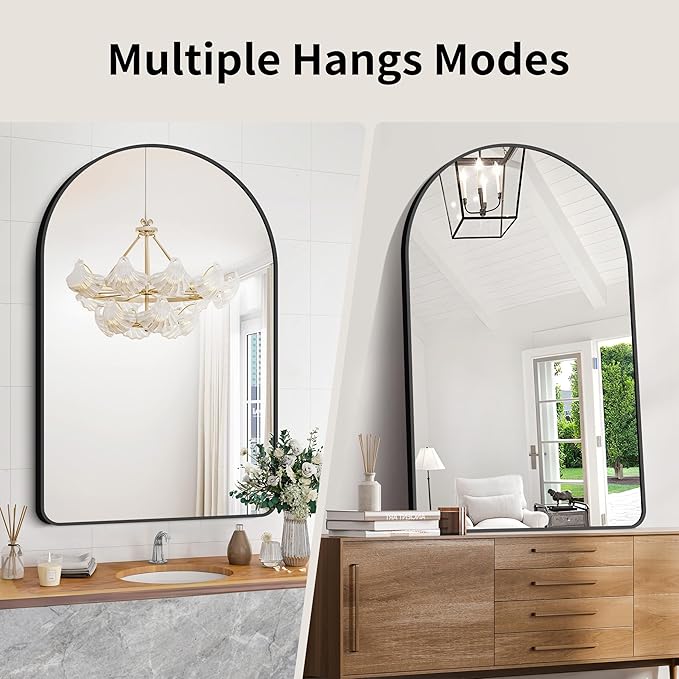 Arched Bathroom Mirror, Wall Mounted Mirror, Living Room, Vertically Hanging - Image 7