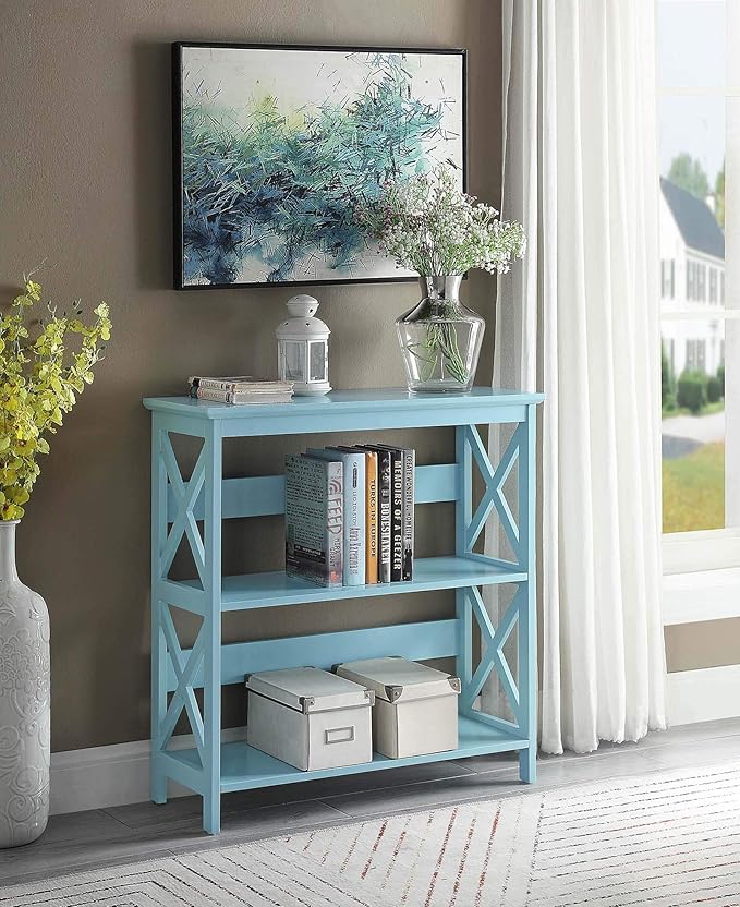 Convenience Concepts Oxford 3 Tier Bookcase, Sea Foam - Image 2