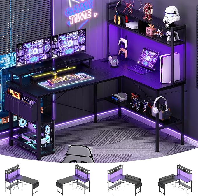 Aheaplus L Shaped Gaming Desk by Aheaplus