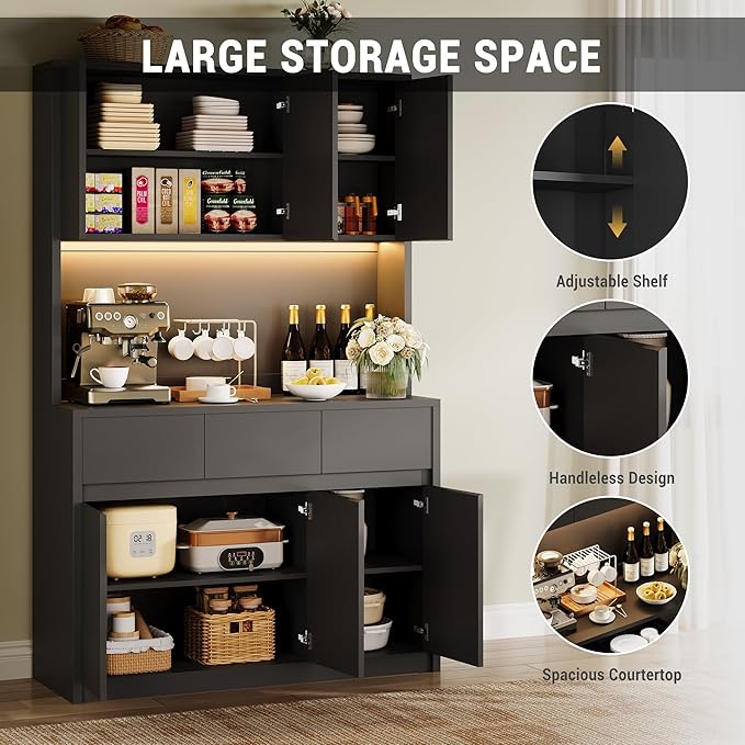 Garvee Kitchen Pantry Storage Cabinet, Tall Storage Cabinet - Image 4