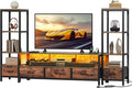 DWVO Entertainment Center with Bookshelves, LED TV Stand by DWVO