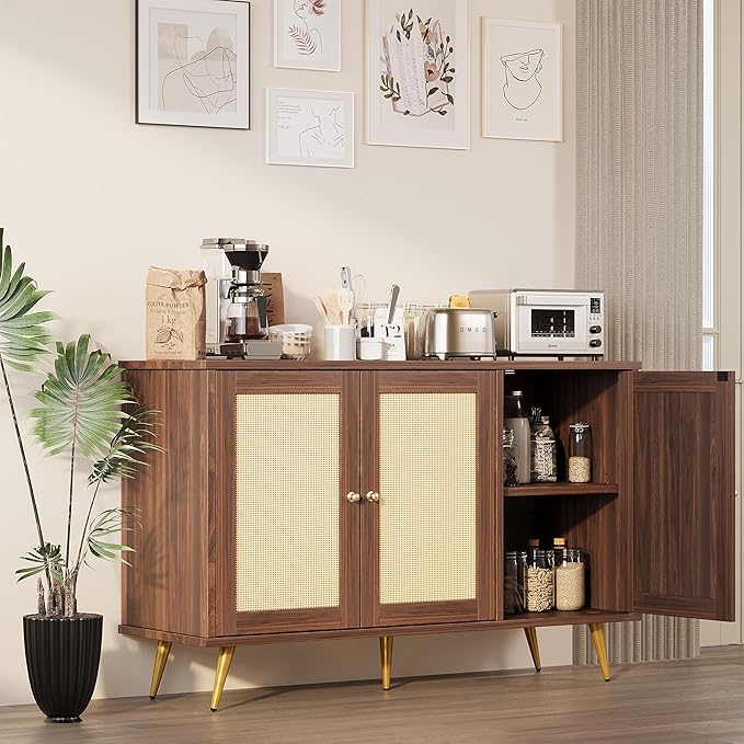 Shintenchi Large Rattan Storage Cabinet, Modern Sideboard Cabinet, Accent Large - Image 3
