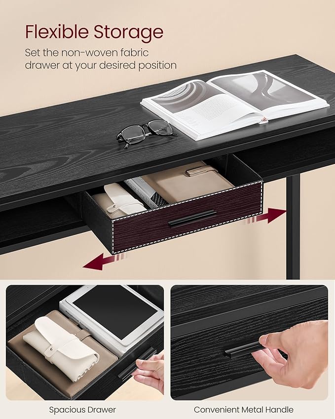 VASAGLE Bar Table with Power Outlets, 47.2 Inches Long Bar Height Pub Table - Image 4
