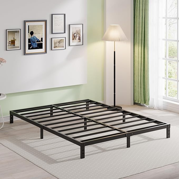 EMODA Queen Bed Frame No Box Spring Needed 10 Inch Heavy Duty Metal Platform - Image 8