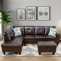 Convertible Leather Sectional Couch, Modern L Shaped Couch by ChicFurnit