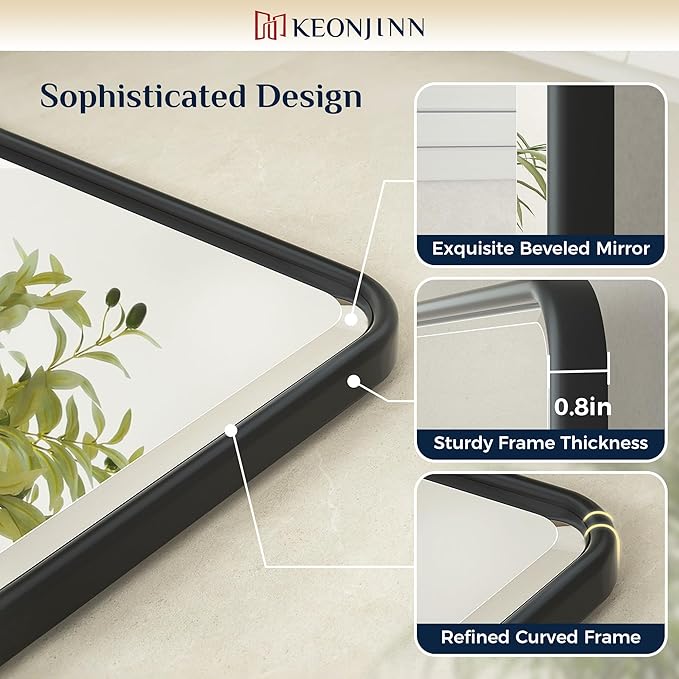 Keonjinn Pivot Mirror Bathroom, 20 x 24 In Beveled Tilt Mirror Bathroom - Image 3