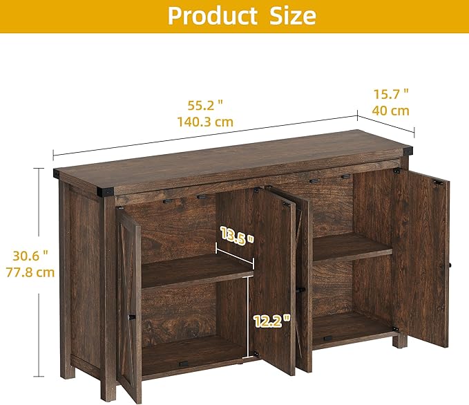 DWVO Farmhouse Sideboard Buffet Cabinet - Image 3