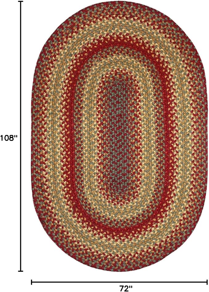 Homespice Cider Barn Cranberry Red Oval Braided Rug, 6x9' - Image 2