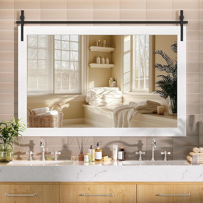 Hasipu Farmhouse Bathroom Mirror by Whatssuitableisthebest