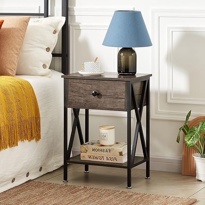 VECELO Nightstands Set of 2, Modern Bedside End Tables, Night Stands - Image 5