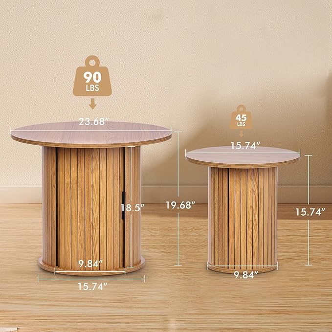 Modern Walnut End Table with Storage - Image 2