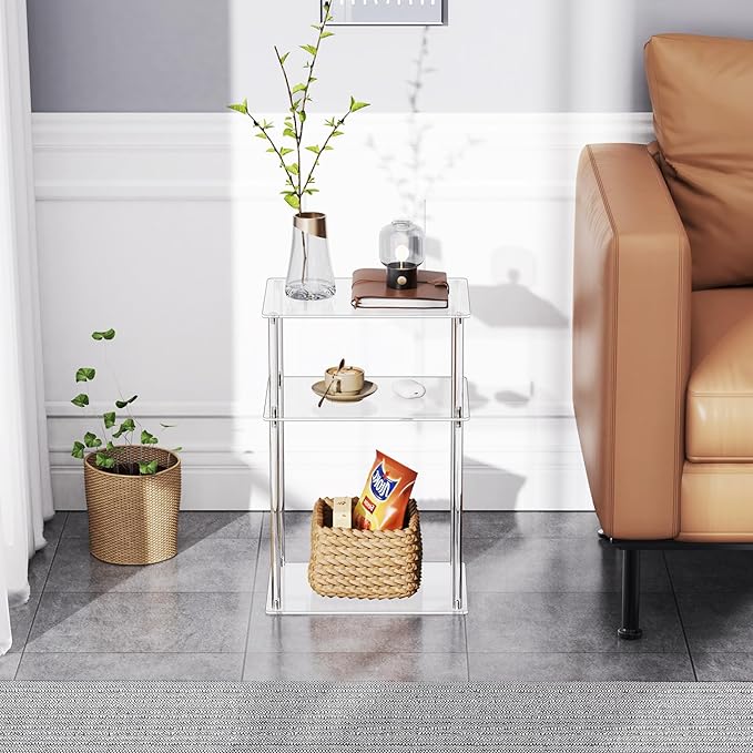 Clear Acrylic Side Table, 3-Tier End Table - Image 7