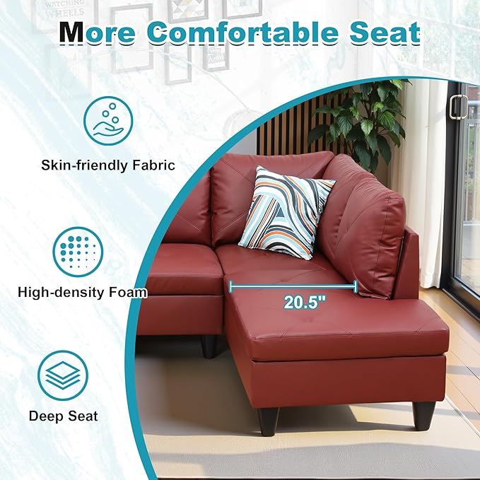 97" Oversized Sectional Couch, L Shaped Couch - Image 5