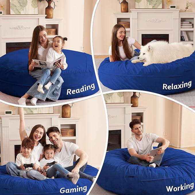 HABUTWAY XX-Large Bean Bag Chair: Giant 7' Memory Foam Furniture Bean Bag Chairs - Image 4