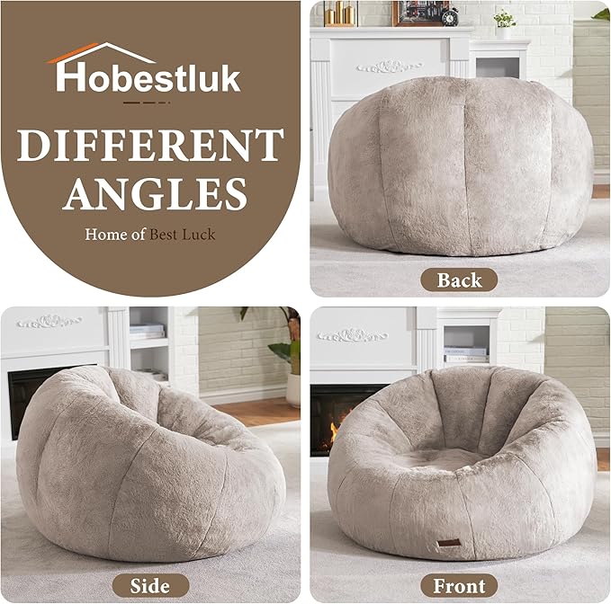 Hobestluk Bean Bag Chairs Large Bean Bag Couch - Image 8