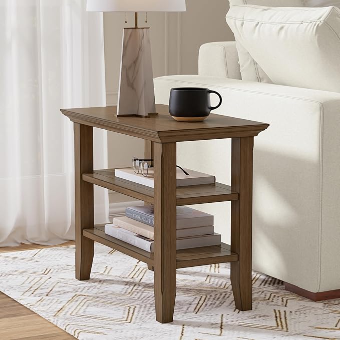 SIMPLIHOME Acadian 14-inch Wide Solid Wood Narrow End Table in Rustic Natural - Image 2