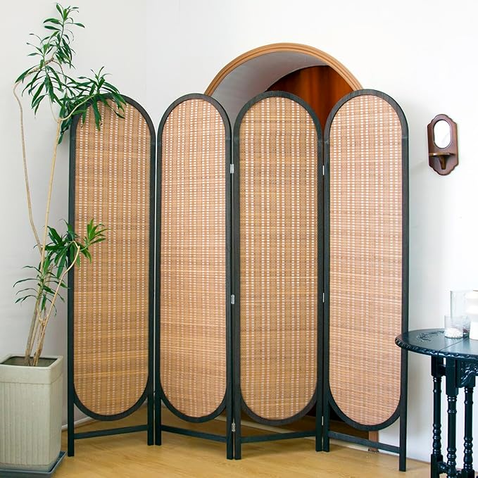 4 Panel Room Divider Screen and Folding Panel Divider in Arch Shape, Double - Image 5