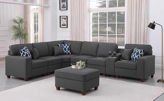 127" Modular Sectional Sofa by Unknown