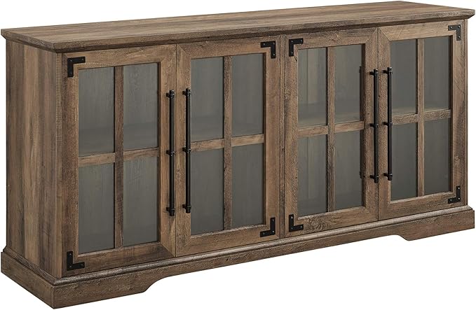 Walker Edison Farmhouse Barn Glass Door Wood Universal TV Stand by WalkerEdison