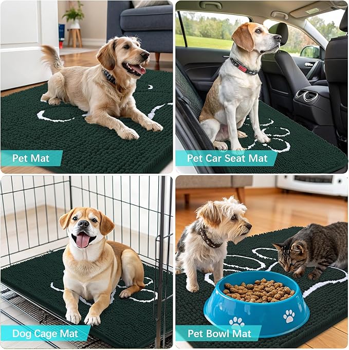 OLANLY Door Mat for Muddy Dog Paws 36x24, Absorbent Chenille Mud Doormat - Image 7
