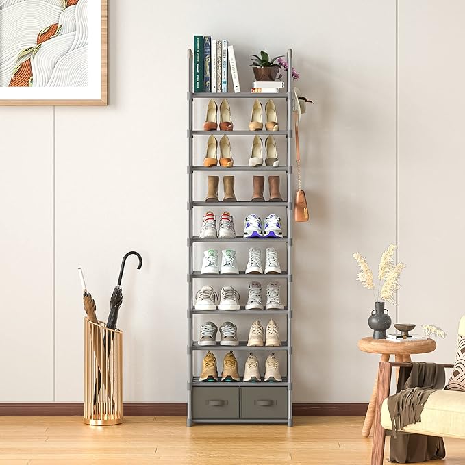 Shoe Rack, Sturdy Metal Shoes Rack Organizer, Narrow Shoe Rack, Shoe Racks - Image 4