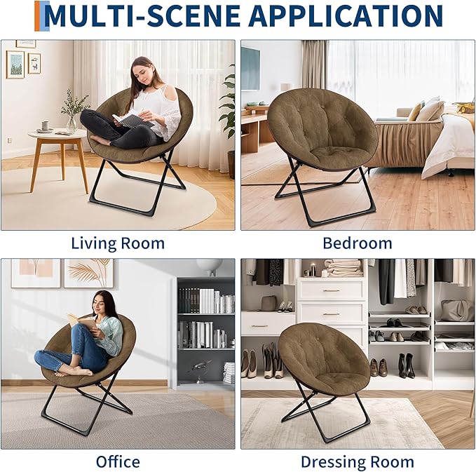 Saucer Chair, XL Foldable Lounge Chair - Image 6