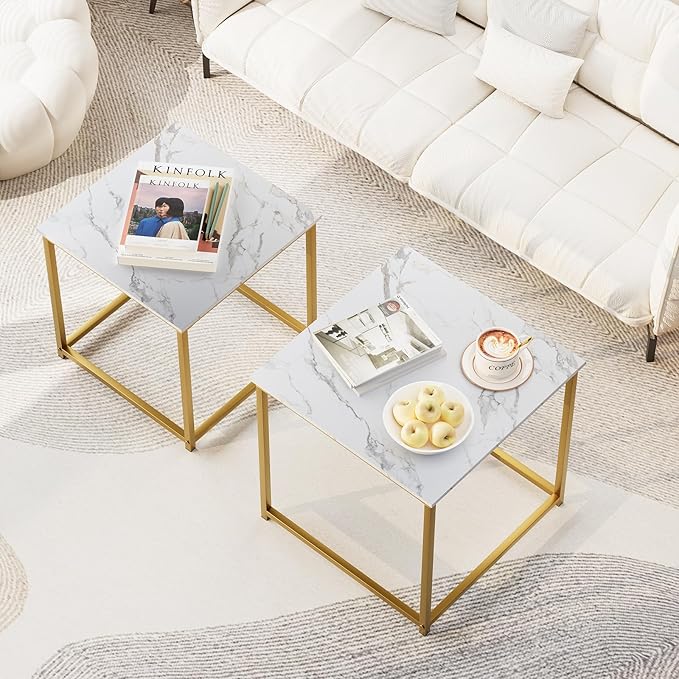 Garden 4 you Coffee Table Set of 2, Modern Engineered Wood Nesting Table - Image 4