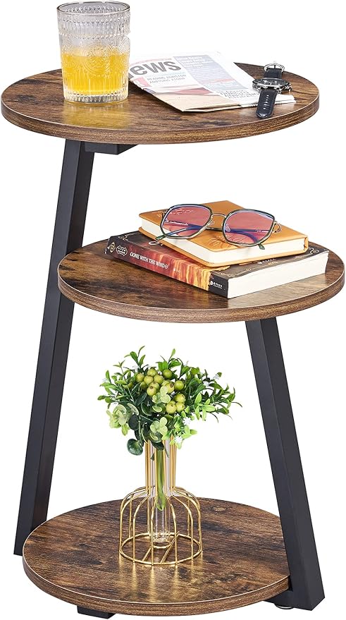 BEWISHOME Round End Table Side Table by BEWISHOME