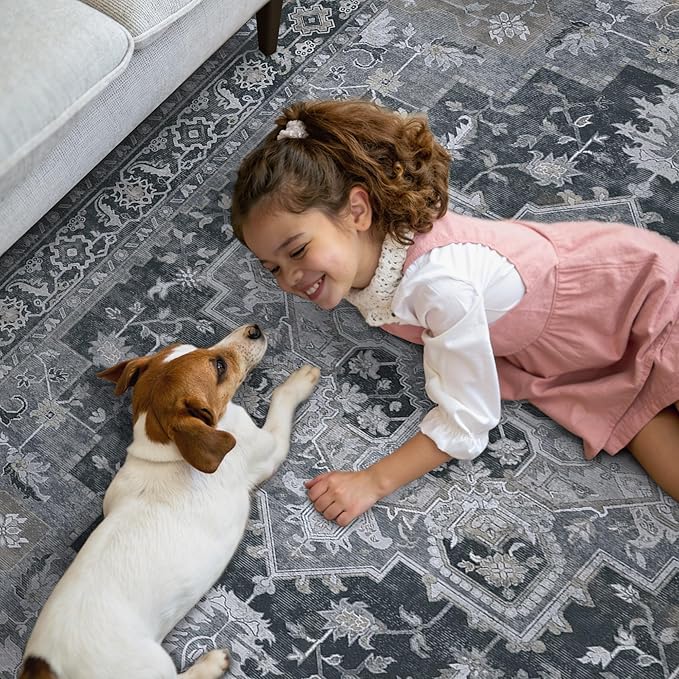 GENIMO 2x5 Runner Rugs for Hallway, Machine Washable Non Slip Vintage Rugs - Image 4