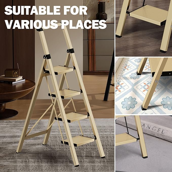 4 Step Ladder, Lightweight Folding Step Stool - Image 3