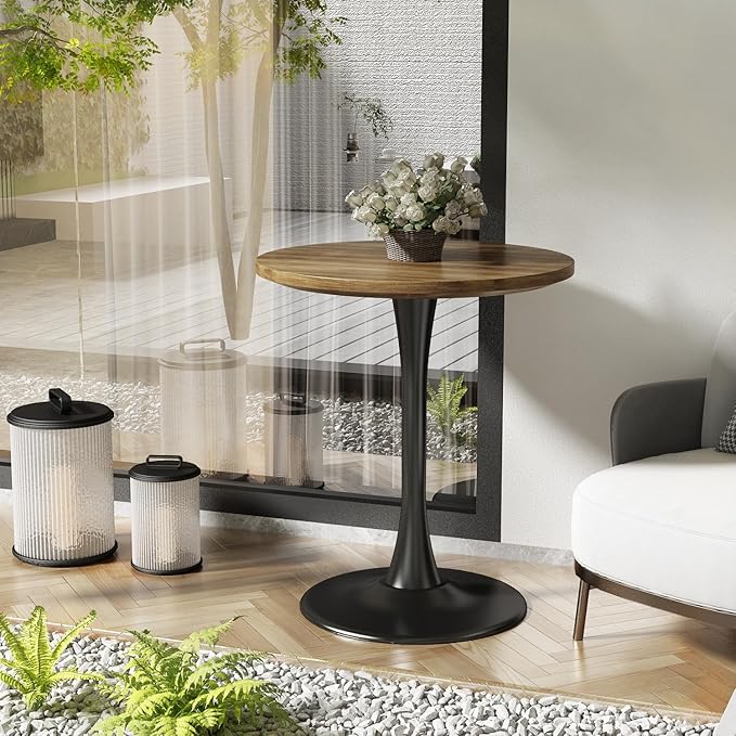 Round Table Modern Dining Table Tulip Round Kitchen Table Mid Century Wooden - Image 4